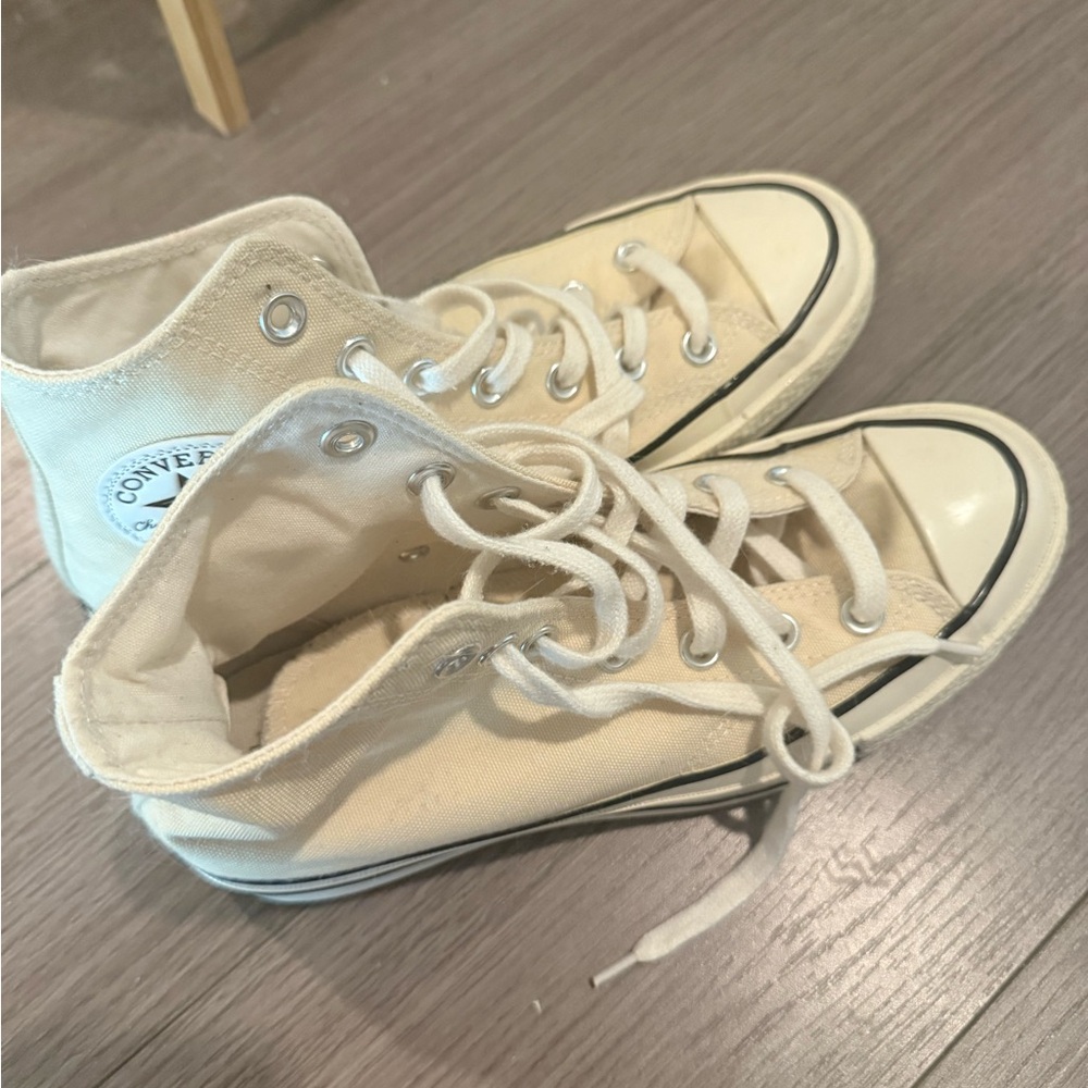 Converse Cream High-Top Sneakers